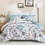 King Comforter 7 Pieces Bedding Sets,teal Blue Floral And Sheet.... Fixed Price $56.35.