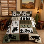Manfei Western Cowboy Kids Comforter Set Queen Sizecactus Arrow Geometric. Fixed Price $73.16.