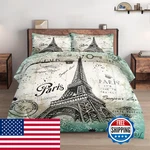 Wecozy Twin Size Comforter Set Pillowcase Vintage Eiffel Tower Soft 2 Pcs. Fixed Price $75.84.