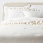 Full/queen Eyelet Comforter And Sham Set Ivory Dorm - Threshold. Fixed Price $35.99.