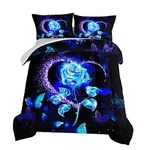 Mystery Blue Rose Comforter Set Size,romantic Floral Twin Sapphire. Fixed Price $56.40.
