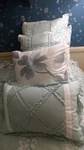 Pillows Set 4 Heidi Seafoam Light Green White Spring Floral Embellished Bedding. Fixed Price $28.00.