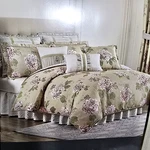 Croscill Everly King Set Comforter 2 Shams & Bedskirt Beige Pink Flower. Fixed Price $500.00.