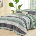 Andency King Size Comforter Set Sage Green - 7 Pieces Striped Bed. Fixed Price $102.08.