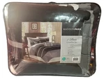 Madison Park 7 Piece King Size Comforter Set Bedding Black Finish MP10-424. Fixed Price $89.99.