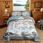 Erosebridal Nautical Anchor Comforter Set, Ocean Compass Bedding Queen Si.... Fixed Price $80.73.