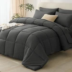 Cozylux Comforter Set Dark Grey - 7 Pieces Bed In Queen,. Fixed Price $108.49.