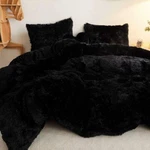 New! Ultra Soft Cozy & Fluffy Plush Black Faux Fur Comforter Set. Fixed Price $158.32.