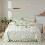 Highbuy Floral Set Queen Lace Edge Green Flower Bedding 2. Fixed Price $86.29.