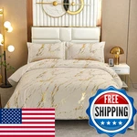 Wongs Bedding Khaki Gold Metallic Marble Comforter Set Queen Foil Print Glitter. Fixed Price $88.44.