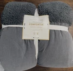 Pottery Barn Teen Cozy Bold Stripe Sherpa Comforter, Twin Charcoal Gray. Fixed Price $107.98.