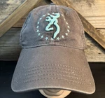 Browning Big Buck Grey 3D Embroidered Deer Stars Antlers Adjustable Hat. Fixed Price $9.95.