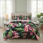 Wecozy Queen Size Comforter Set With 2 Pillowcases, Tropical Leaves Flower. Fixed Price $97.18.