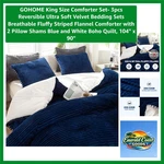 Elegant Reversible King Size Comforter Set 3-PIECE Bohemian Velvet Design. Fixed Price $57.59.