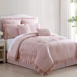 Modern Threads Antonella 8-PIECE Pleated Comforter Set Queen, Mauve. Fixed Price $101.79.