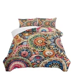3 Piece Comforter Set Size Colorful Bohemian Contemporary Queen Boho Floral. Fixed Price $79.91.