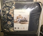 Threshold 8 Piece Stitched Blue Floral Queen Comforter Set Sham/pillows/skirt. Fixed Price $39.99.