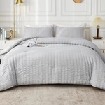 Avelom Seersucker Full Comforter Set 80X90 Light Gray 3 Pc. Fixed Price $30.99.