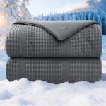 Waffle Weave Cooling Comforter Queen Size, Q-max 0.45 Reversible Blan.... Fixed Price $112.28.
