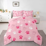 Pink Dog Paw Comforter Set Full Size Cute Animals Bedding Boys Girls .... Fixed Price $79.26.