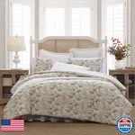 Laura Ashley - Twin Comforter Set Reversible Cotton Bedding Matching Sham. Fixed Price $137.93.