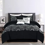 Chezmoi Collection Linz 7-PIECE Black/white Paisley Floral Scroll Embroidered.... Fixed Price $131.31.