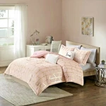 Comforter Set King Pink Gold Metallic Print Girl Bedding Sheet Pillow Shams. Fixed Price $115.59.