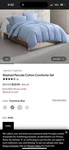 New Calvin Klein Chambray Blue King Washed Percale Cotton Comforter Set. Fixed Price $165.00.