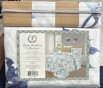 Hotel Bamboo Collection 1800 King Sheet Set Cotton Percale Floral White Blue. Fixed Price $25.00.