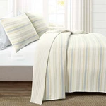 Lush Decor-solange Stripe Kantha Pick Stitch Yarn Dyed Cotton Woven Quilt/cov.... Fixed Price $79.99.