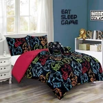 Gamer Bedding Video Games Kids Teens Boys Comforter Set W/ Gamepad Throw Pillow. Fixed Price $47.99.