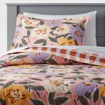 Twin Flower/plaid Reversible Kids' Comforter Set - Pillowfort. Fixed Price $17.99.