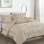 Chezmoi Collection Royale 7-PIECE Jacquard Floral Comforter King, Champagne. Fixed Price $76.97.