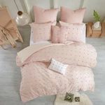 Pink Cotton Dots Comforter Set : Cozy Cottage Chic Tufted Jacquard. Fixed Price $139.45.