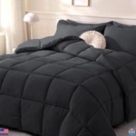 Queen Size Down Alternative Comforter, Lightweight Duvet Insert, Black 88X92". Fixed Price $38.71.