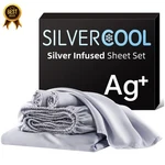 Silver Silk Cooling Sheets King Set Hypoallergenic Bedding For Hot Sleepers. Fixed Price $116.32.