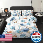 Xynhml Blue Sea Turtle Themed Comforter 3PCS Full Wild Ocean Animal Tortoise Fis. Fixed Price $82.10.