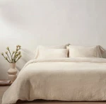 Full/queen Textured Chambray Cotton Duvet & Sham Set Natural - Casaluna New. Fixed Price $105.00.