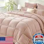 Sunstyle Home Pink Full Size Comforter Sets 7 Pieces Bed Bag All Season Dow. Fixed Price $81.59.
