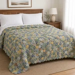 Bean Pinwheel Yoyo Quilt Comforter Full Queen W/ Matching 19" X Pillow. Fixed Price $349.99.