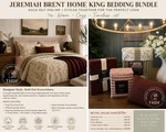 Rare Designer King Bedding Bundle Jeremiah Brent Floral Raisin Clay. Fixed Price $245.00.