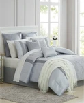 Pem America Sterling Pleated Damask 14-PC Bed Bag Comforter Set King Silver. Fixed Price $111.77.