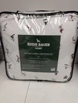 Eddie Bauer King White Cotton Flannel Skier Comforter Set New. Fixed Price $99.95.