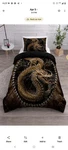 Black Gold Dragon Comforter Set With Pillow Shams, Pattern, Bedroom Decor. Fixed Price $20.00.