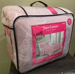 Juicy Couture Pink Logos Crowns Embossed Plush 4P King Comforter Set Soft&cozy. Fixed Price $122.99.