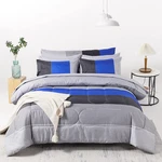 8PCS Blue And Grey Stripe Comforter Set Full Size, Ultra Soft Microfiber Filling. Fixed Price $73.99.