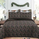 3 Pcs Festive Christmas Quilt Bedspread Set Holiday Bedding Holly Berry Tree. Fixed Price $29.99.