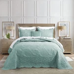 Elegant Oversized King Bedspread Set - Reversible Paisley Quilt Seaglass. Fixed Price $243.99.