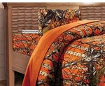 Hunter Orange Camouflage Woods Reversible Soft Comforter. Fixed Price $64.95.