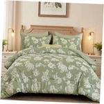 Comforter Set Size Floral, 7 Piece Bedding With Sheet Elegant King Sage Green. Fixed Price $91.56.